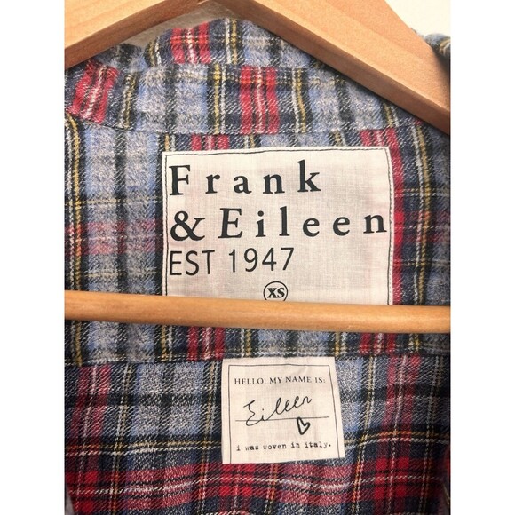 Frank & Eileen Eileen Stripe Relaxed Linen Button-Up Shirt Plaid Women’s Size XS - Picture 10 of 11